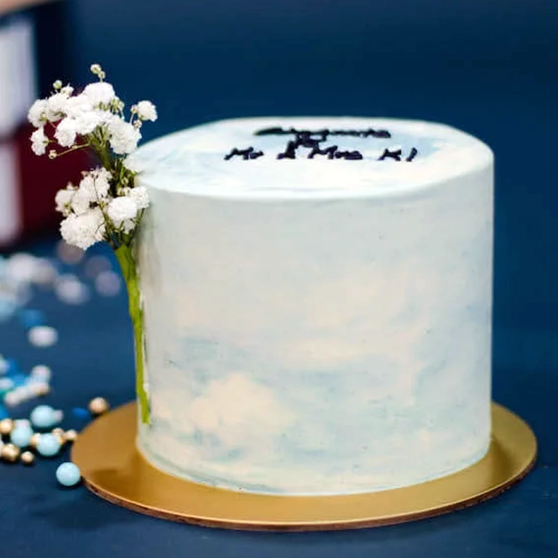 Minimalistic Marble Blue Mini Cake